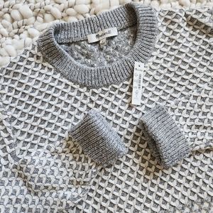 Madewell NWT Lattice Stripe Ex-boyfriend Fisherman Crew Pull-Over Sweater Sz M